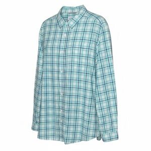 Columbia Aqua Plaid Long Sleeve Button Down Shirt